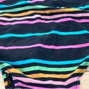 Vintage y2k 00s neon stripe hibiscus flower string triangle bikini size xl Photo 5