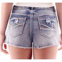 Vanilla Star Jeans 𝅺CROCHET trim high waisted jean shorts Jr size 3 Photo 40