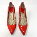 Brian Atwood  Malika Orange Red Genuine Patent Leather Pointed Toe Pump Heel Sz 6 Photo 3