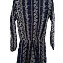 Vintage Havana  EMBROIDERED BLUE WHITE RAYON LONG SLEEVE BOHO ROMPER M Photo 3