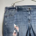 Lane Bryant Plus Size 26 Cut Off Distressed Denim Jean Shorts Pink Black Rose Photo 2