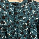 Who What Wear Womens  NWT Green Floral Button Down Puff Sleeve Blouse Top Size XL Photo 2