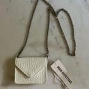 Urban Outfitters White Vegan Leather Silver Chain Mini Small Crossbody Bag Photo 0