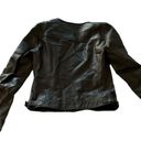 Topshop  Women’s Black Faux Leather Biker Jacket Size 6 Runs 2 Sizes Smaller Photo 1