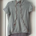 Lime & Vine Grey Short Sleeve Hoodie with Rose Gold Zippers Photo 2