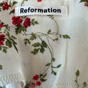 Reformation  Floral Midi Slip Dress SMALL White Roses Wedding Guest Sustainable Photo 5