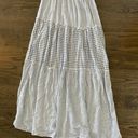 Bebop Blue and White Gingham Maxi Dress Tiered Smocked Bust Shoulder Tie Strap Photo 4