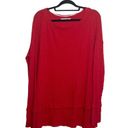 We The Free FP North Shore Red Waffle Knit Oversized Top Photo 0