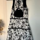 Parker Yonkers Black & White Vintage Floral Combo Contrast-Trim Dress XSMALL NWT Photo 7