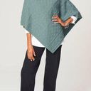 J.Jill Spruce Blue Cozy Cable-Knit Asymmetric Cotton Blend Poncho Sweater Sz S/L Photo 10