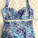 City Triangles Vintage  Blue Floral Hawaiian Y2K 90s Coconut Girl Halter Dress 10 Photo 7