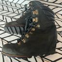 Sorel  Conquest Waterproof Leather Wedge ankle lace up boots in black size 8 Photo 2