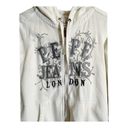 Pepe Jeans  LONDON Hoodie Sweatshirt Cotton White Zip Up Fleece Pockets Large GUC Photo 3