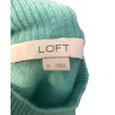 Loft  light turquoise wool blend front knot long sleeve sweater Photo 3