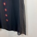 Vivienne Tam  Tunic‎ Top 3 (Large) Black 100% Silk Sheer Embroidery Slits Photo 5