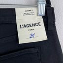 L'Agence L’Agence Audrey Mid Rise Raw Hem Jean Cutoff Shorts in Noir Black Size 31 NWT Photo 9