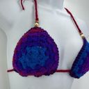 Handmade Napper brand granny square string bikini top halter adjustable crochet Purple Size undefined Photo 11