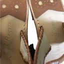 Jack Rogers 1960 Flat Thong Sandal Sz. 9 Burlap Whipstitch Leather Trim Summer Photo 3