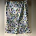 Talbots Women’s  Pencil Skirt Floral Navy Stripes Purple Flowers Sz 10 EUC Photo 1