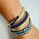 Stella & Dot  Vista Wrap Bracelet bracelet boho Aztec Layering Silver Gold Blue Photo 5