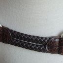 Brighton , New, Leather Stretch Brown Braided O-Ring Concho Belt, Size 34 Photo 4