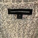 EXPRESS  Design Studio Heavy Knit Cream Colored Open Front Longline Cardigan M Photo 5