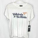 Wildfox  Bikinis & Bellinis Graphic Tee White Small NWT 100% Cotton Brunch Cute Photo 0