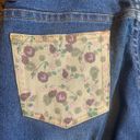 Bubblegum Vintage Y2K  blue flaired raw hem floral patch pocket jeans sz 5/6 Photo 3