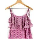 Rebecca Minkoff 🍃SIZE MEDIUM 🍃PINK TIERED ATLAS SEMI SHEER RUFFLED TANK TOP Photo 5