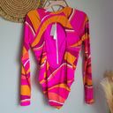 Trina Turk , New, Pink Vivid Vista Zip Front Paddle Suit Swimsuit, Size Large Photo 4