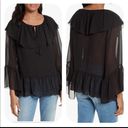 Rebecca Minkoff Black Chiffon Patti Blouse Photo 1