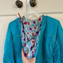 Nike Vintage  Grey Tag Turquoise Windbreaker Jacket Womens Size M Photo 4