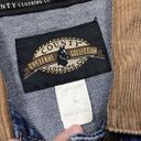 Pacific&Co County Clothing  Cheyenne Denim Jean Corduroy Buttoned Jacket Blue Tan Size M Photo 4