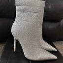 EGO DEVOTED POINTED TOE STILETTO HEEL ANKLE BOOT IN SILVER GLITTER Photo 3