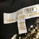 Dress the Population Lolita Sequin Mini Dress Metallic Gold Leopard Print size L Photo 14