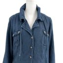 CAbi  Chambray Denim Utility Shirt Jacket Shacket Versatile Dark Wash size Medium Photo 1