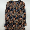 Tularosa  Women Audrey Floral Mini Bell Long Sleeve Dress Navy Orange Sz S | Boho Photo 6