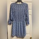 Maeve Anthropologie  Blue Geometric Dress Print Galen Size Medium Photo 6