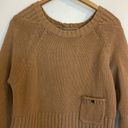 Fossil  Women’s Tan Long Sleeve 100% Cotton Chunky Crewneck Cropped Sweater Small Photo 4