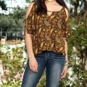 Shyanne  cold shoulder paisley blouse size xl western cowgirl Photo 0