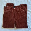 Citizens of Humanity  Olive High Rise Slim Ankle Red Corduroy 29‎ Button Fly Photo 0