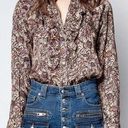 Zadig & Voltaire  Tuska Satin Thorn Button Down Print Shirt Size Small Photo 0