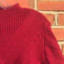 Joseph A Deep Red Knit  High Neck Balloon Sleeve Knit Sweater Photo 6