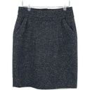 CAbi  #738 Blair Pencil Tweed Skirt Womens 8 Black Career Wool Lined Pockets Photo 0