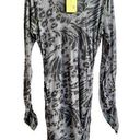 Rebecca Taylor Leopard Ruched Bodycon Mini Jersey Dress Gray Women's Size L Photo 0