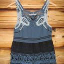 Free People Blue Crochet Knit Beaded Tank Top Photo 5