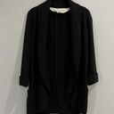 Aritzia  Wilfred Chevalier Black Blazer Size 2 Open Front Quarter Sleeve Jacket Photo 0