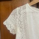 Abercrombie & Fitch ABERCROMIE & FITCH White 100% Cotton Crochet Eyelet Top Size Small Photo 1