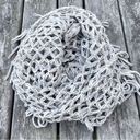 infinity 2 Chic Gray and Ivory Open Weave  Scarf. EUC! Photo 0