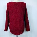 Nine West  Chenille Pointelle Pullover Rich Burgundy Sweater Size M Photo 3